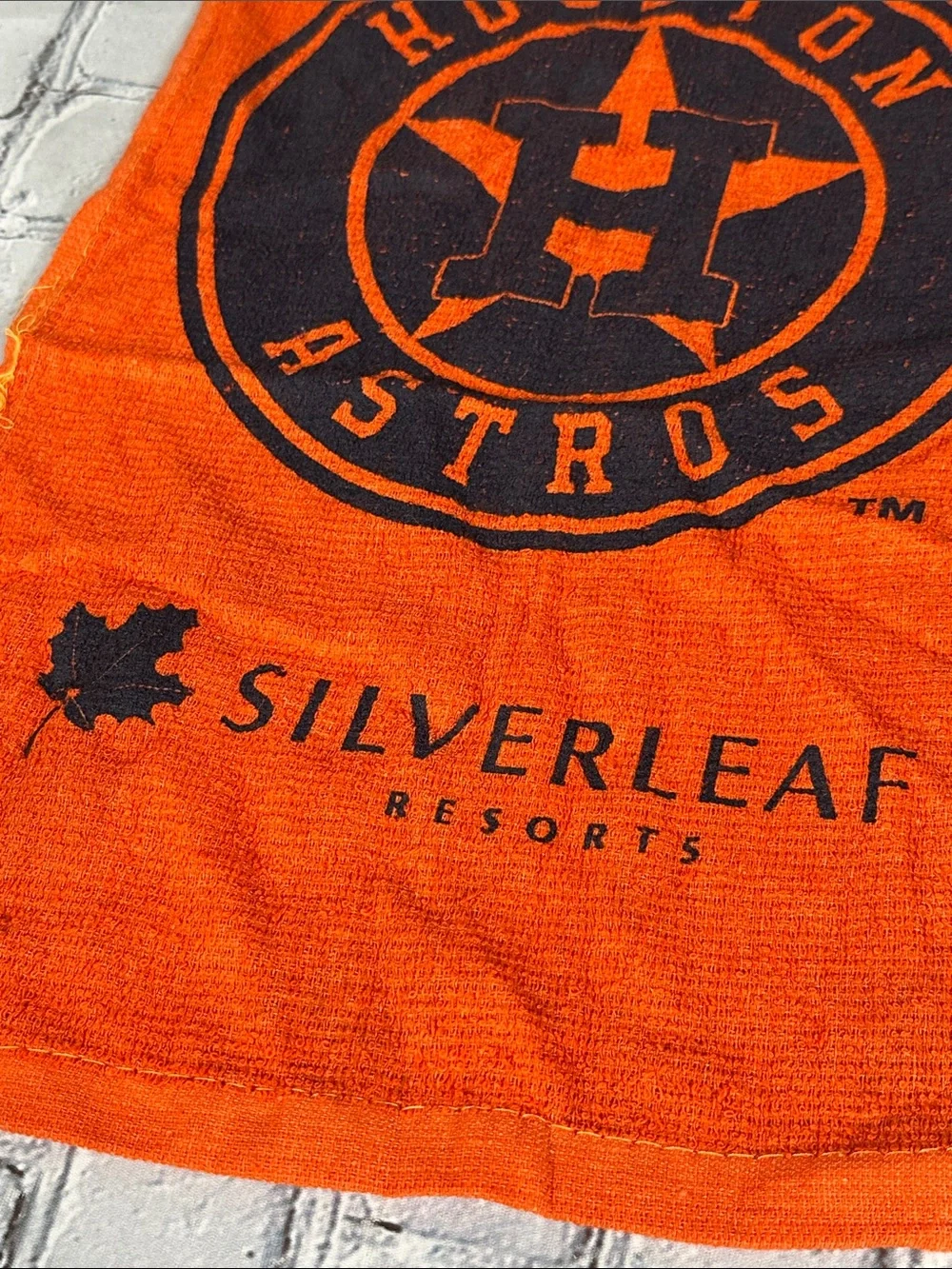Houston Astros Orange Rally Game Towel - Silverleaf Resorts Logo